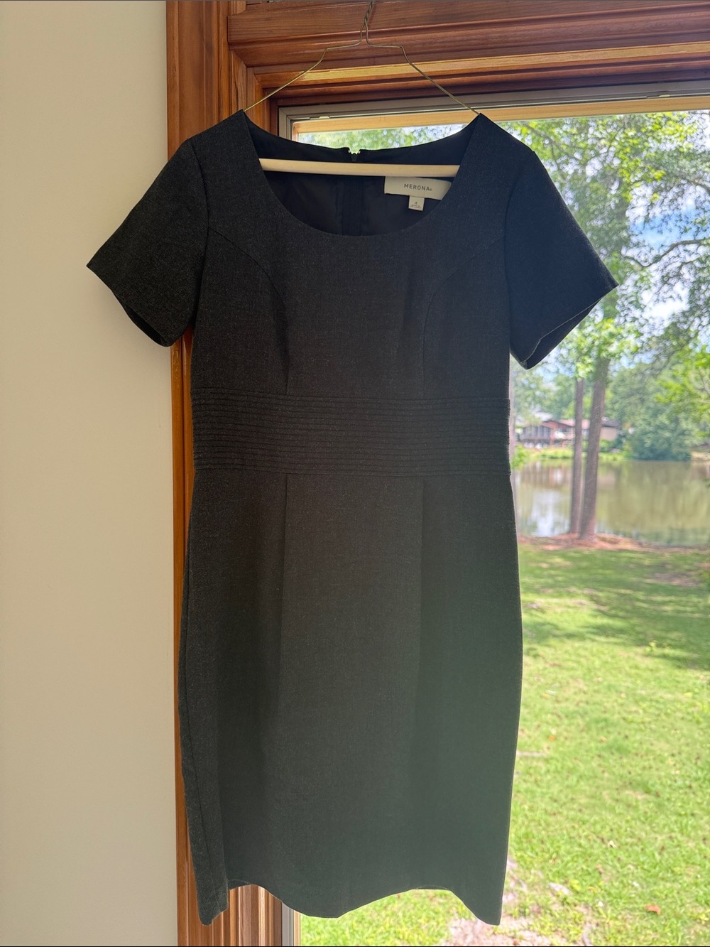 Merona Charcoal Short-Sleeve Midi Sheath Dress